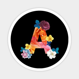 Floral Letter A Magnet